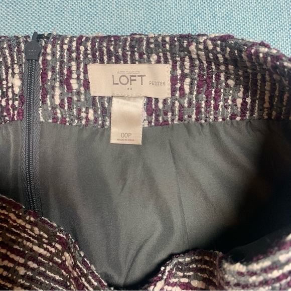 LOFT Tweed Skirt Size 00P - Picture 3 of 9